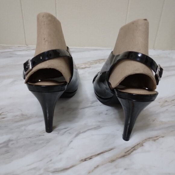 Andrew Geller | "Theola" Heeled Sandals Black Patent | Size 8 - Picture 5 of 12